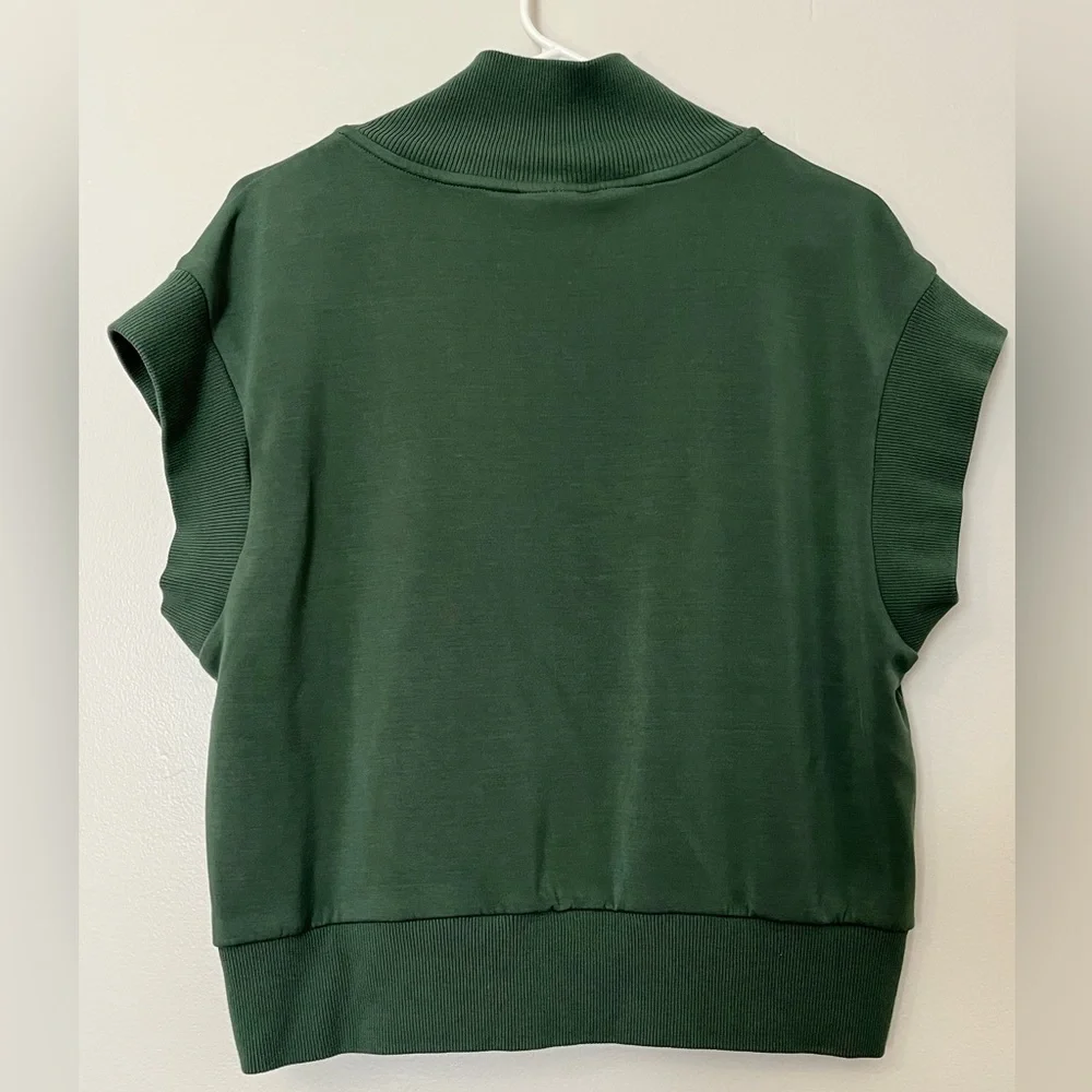 Varley Kelly Half Zip Doublesoft Sweat 2.0 in Cilantro - Picture 4 of 13